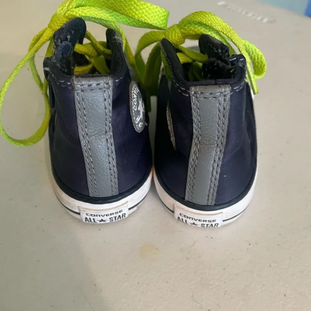 Converse Toddler CTAS black grey chucks Side Zip High-Top Sneakers-Size 6 shoes